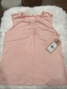 Levi's Light Pink Ruffle-Trim Cap Sleeve Top